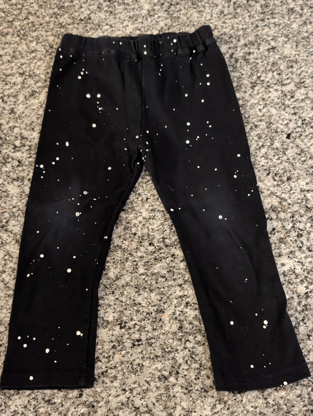 Kids Black Splatter-Print Leggings